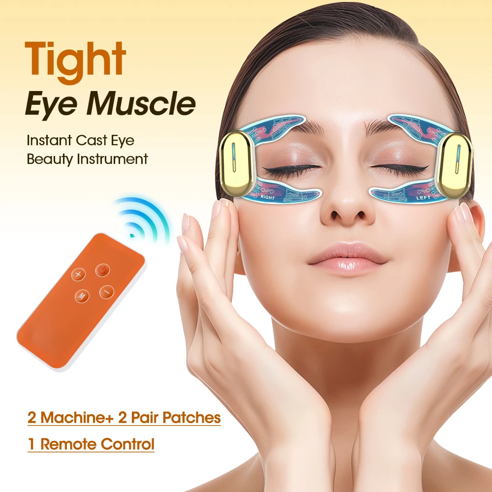 1 par de parches masajeadores de ojos EMS dispositivo de belleza de ojos de microcorriente antiarrugas estimulación muscular Facial y almohadilla de masaje de elevación