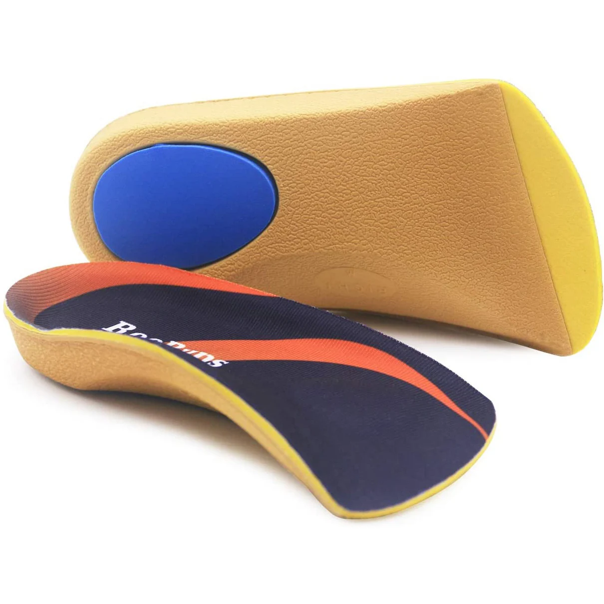 Relieve Foot Pain with RooRuns 3/4 Orthotic Arch Support Shoe Inserts Heel Pads With Metatarsal Pads For Men And Women.