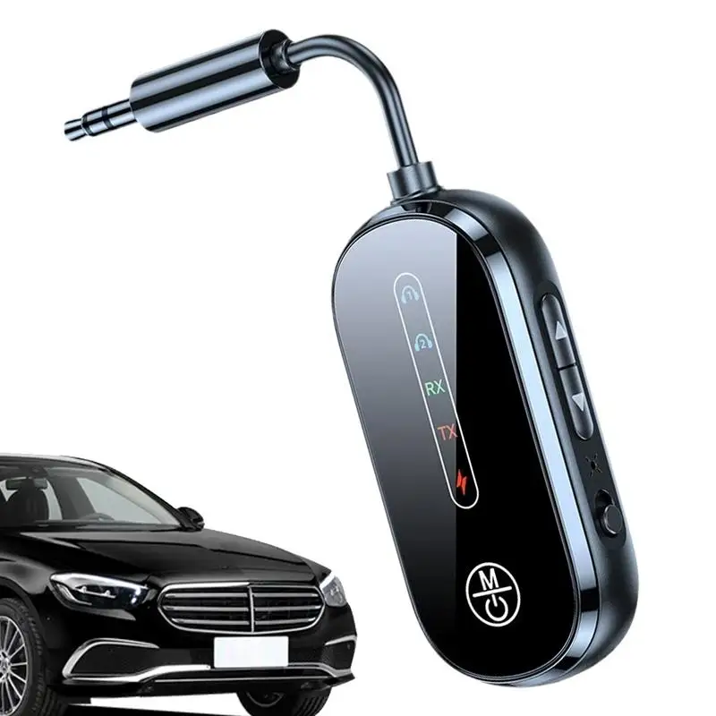 

Car Transmitter Wireless 2-in-1 Digital Display Audio Receiver 3.5mm Wireless Transmitter for Computers Headphones Smartphones