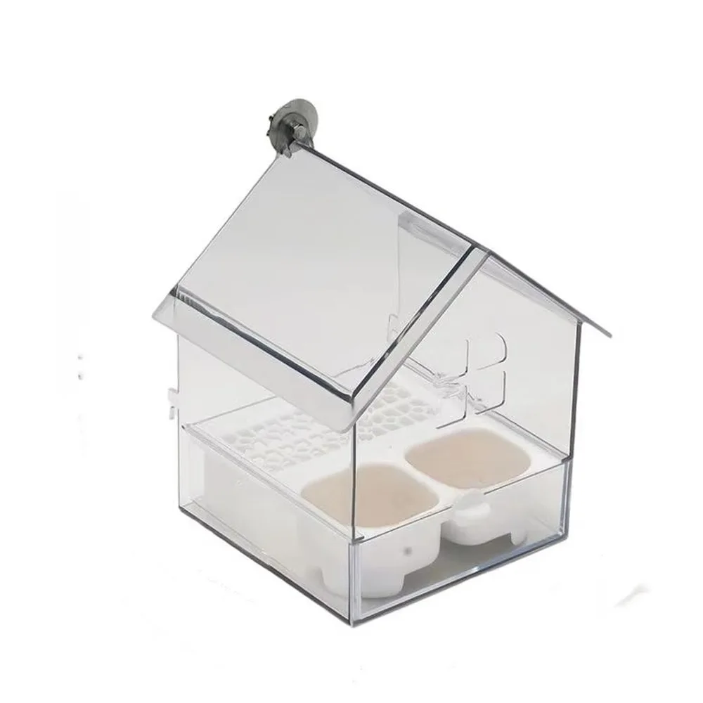 

Многофункциональная пластиковая кормушка для птиц с прозрачным выдвижным поддоном для купания, предотвращающая рассыпание корма