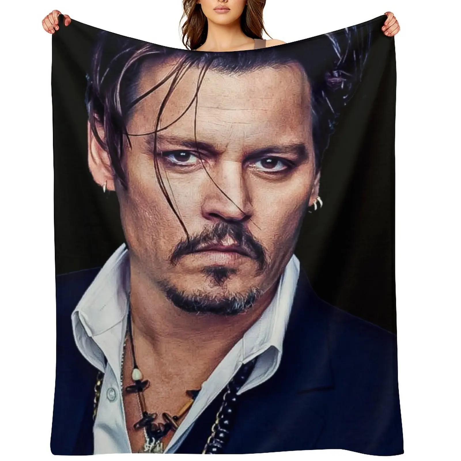 

Johnny Depp PRO 8K Throw Blanket Baby Hair Cute Blankets