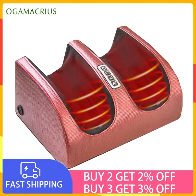 OGAMACRIUS Foot Massager Electric Heating 220V Electric Relaxation Kneading Roller Calf Leg  Vibrator MachinePain Relief Relax