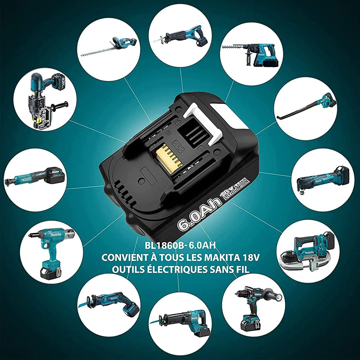 2022 amélioré 9.0Ah 18V Pour Makita BL1860 BL1850B BL1850 BL1840 BL1830 BL1820 BL1815 LXT-400 Remplacement Batterie Au Lithium