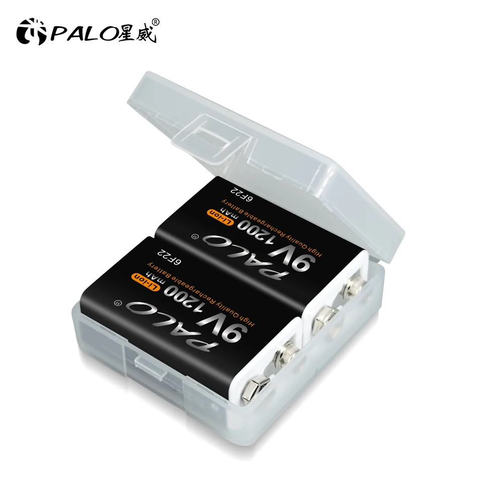 PALO 1-16 Uds 9V batería recargable 1200mAh 6F22 9V Li-ion batería USB de litio para multímetro micrófono juguete Control remoto