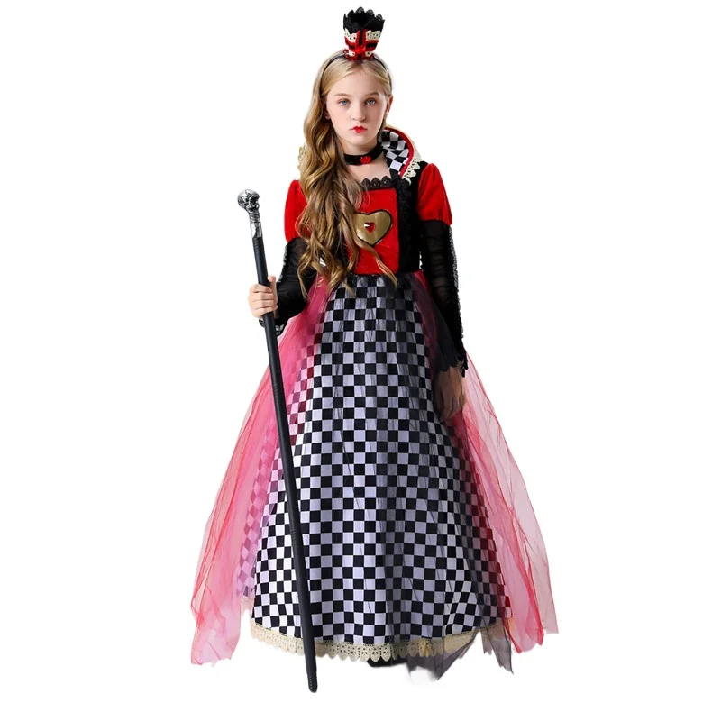 

Alice Princess Red Queen Costume Children Princess Costume Queen Of Hearts Halloween Cosplay costumes