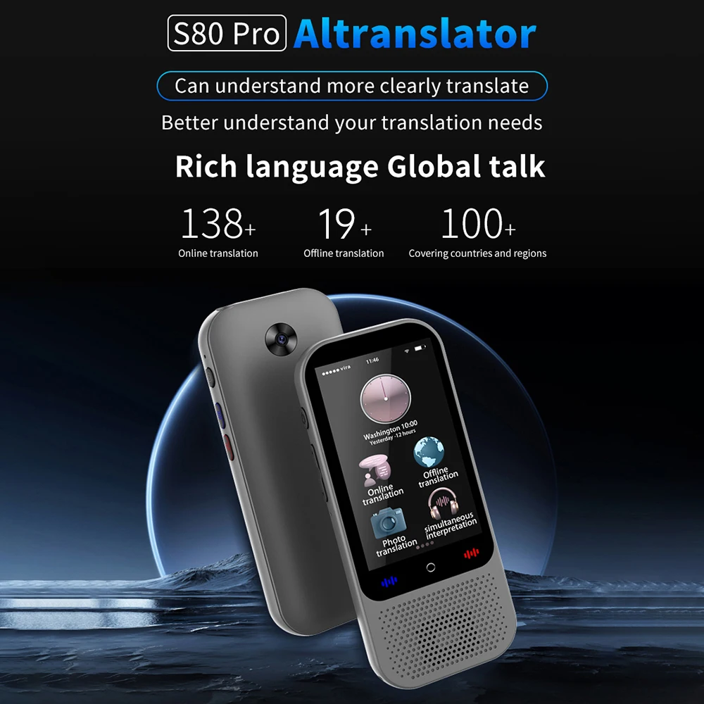 Language Translator Device with 138 Languages Voice Translating 16 Offline Translation Simultaneous Interpretation Support Voice