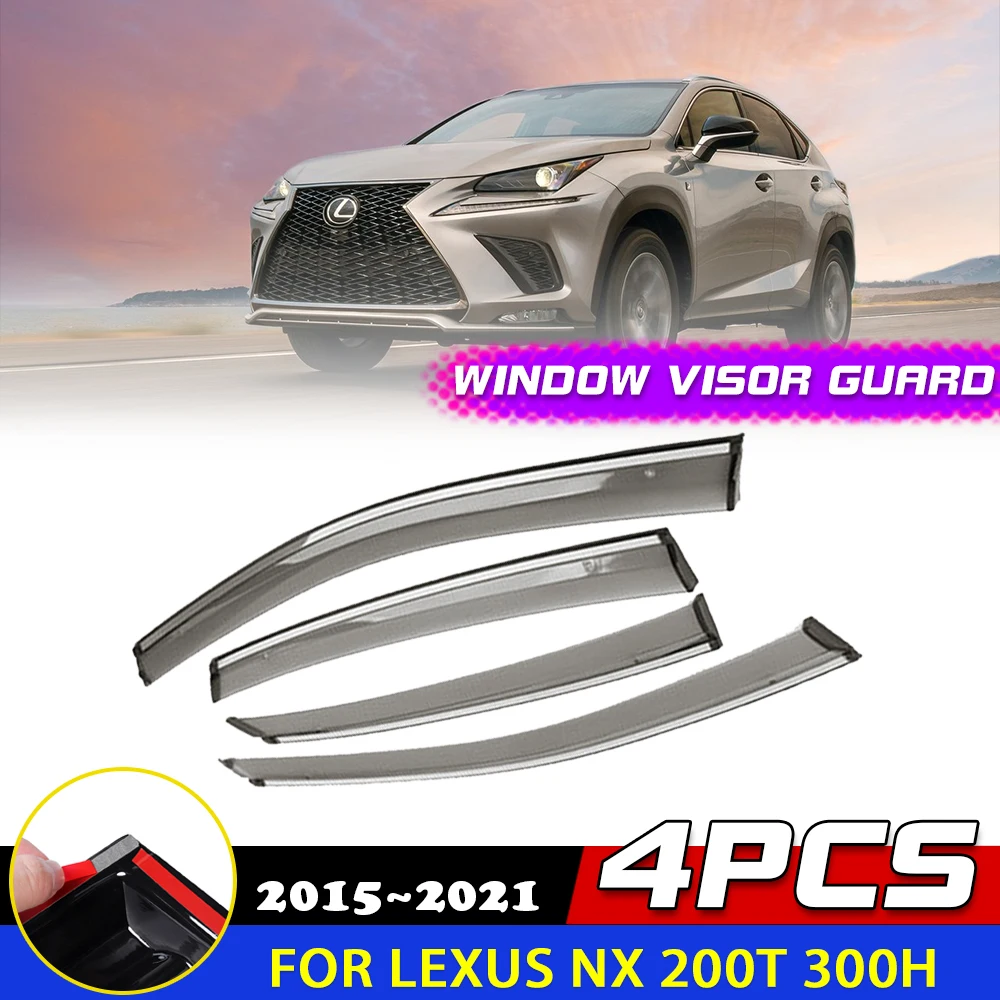 Car Windows Visor for Lexus NX 200t NX200 300h 300 2015~2021 Awnings Sun Rain Eyebrow Smoke Deflector Sticker Guard Accessories