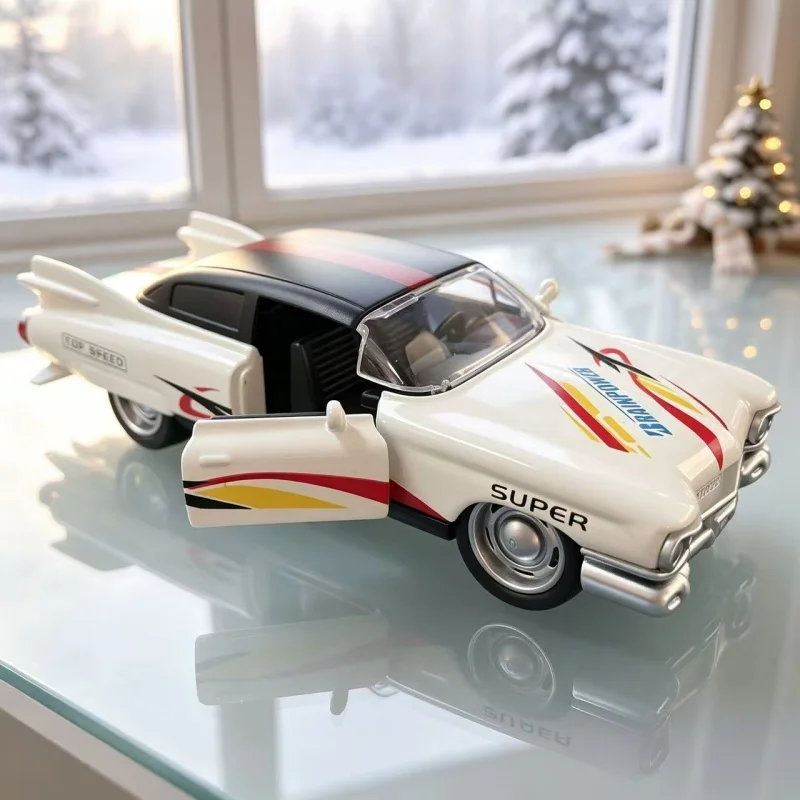 1/36 Retro American Vintage Car Alloy Model, Spring-Loaded Replica Classic Coupe Collectible Ornament