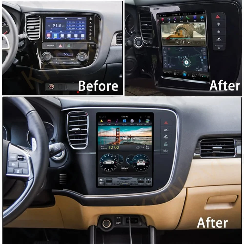 Touch Screen Android 13 Car Multimedia Player for Mitsubishi Outlander 3 2013-2021 with GPS Navigation Radio Stereo Head Unit