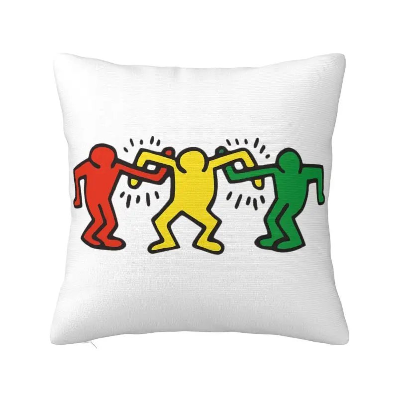 Custom Haring Abstract Dance Modern Throw Pillow Cover dance Geometric Graffiti Art Sofa Cushion