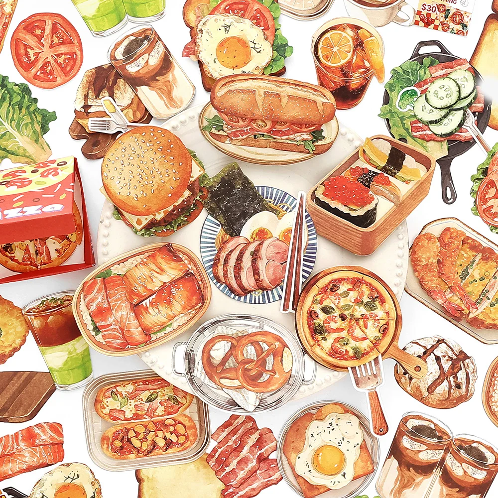 

20pcs Fresh Store 5.0 Series Kawaii Japanese Food Stickers Material Pack Handmade DIY Scrapbooking Material Stationery Stickers