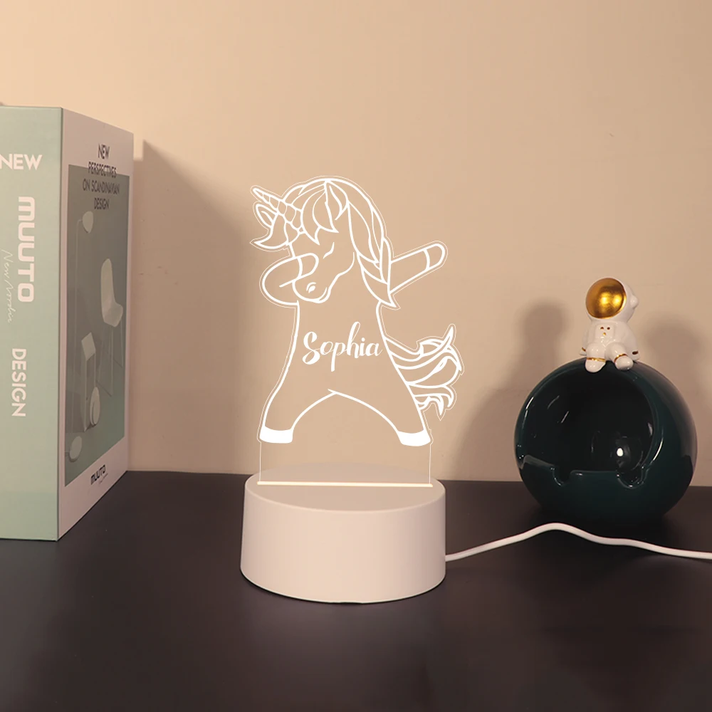 Funny boy Acrylic Led Night Light Bedside Rechargeable Night Lights Children'S Christmas Gift