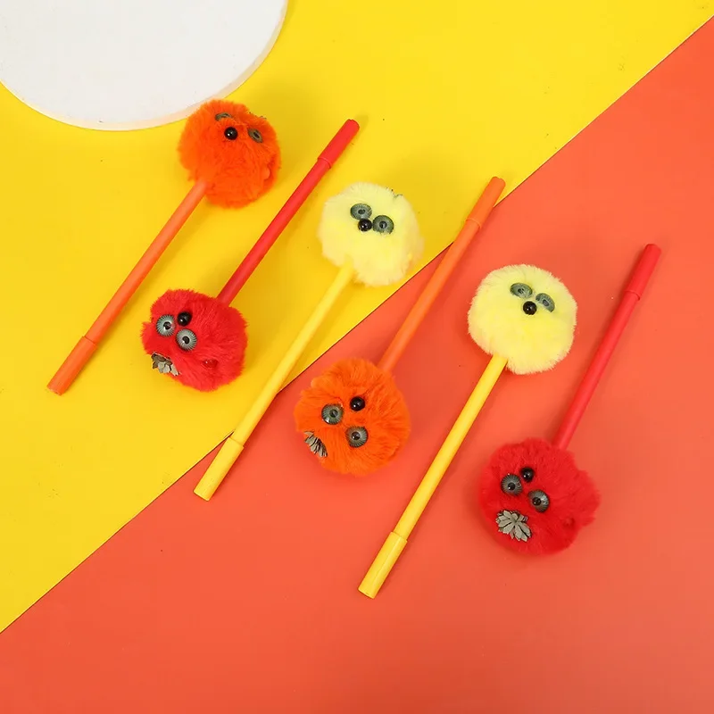 

16 шт., пушистая шариковая ручка с рисунком Хэллоуина, милая плюшевая новая забавная ручка, забавная ручка с трансграничной тыквой