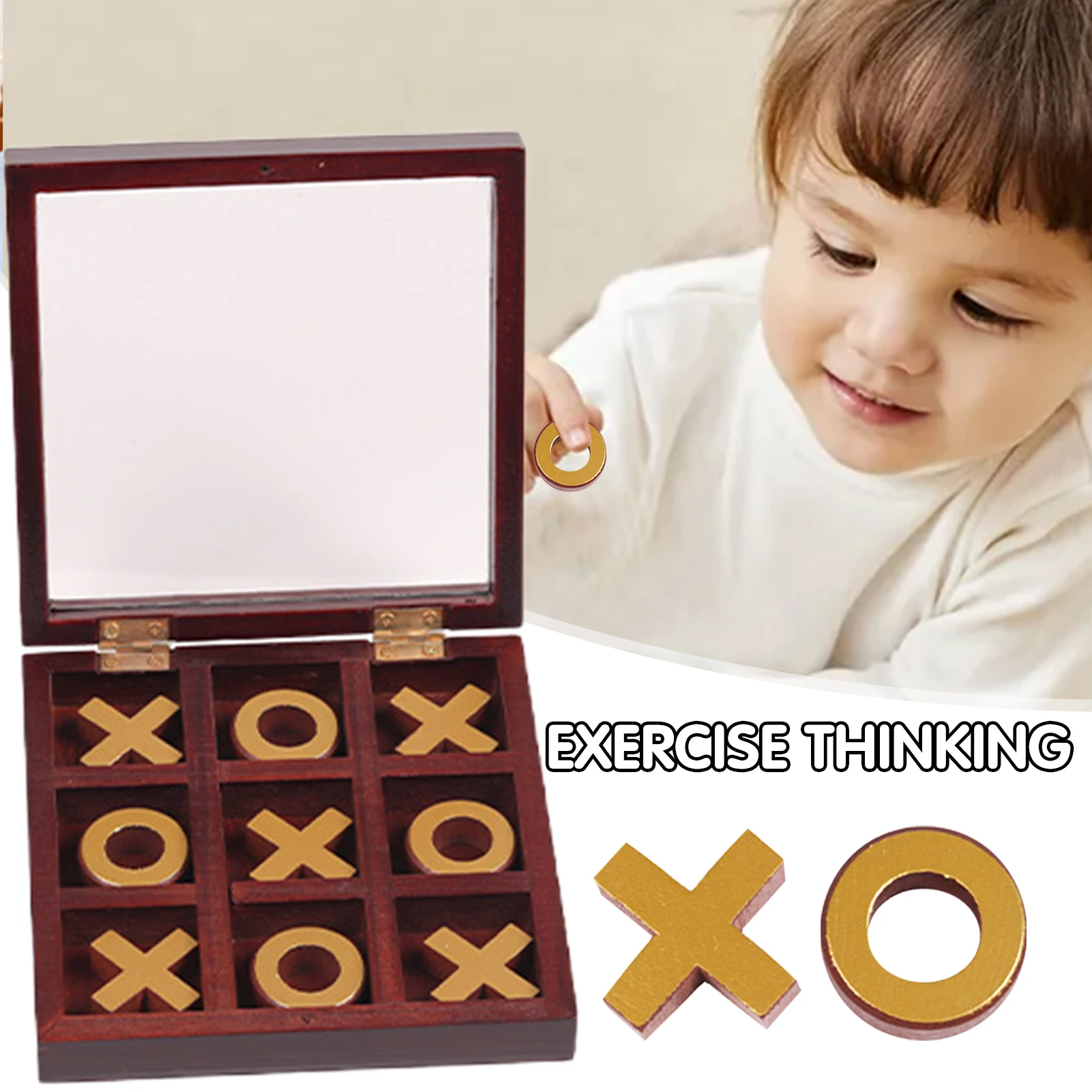 Jogo de tabuleiro de madeira brinquedos clamshell design brinquedos educativos precoces para crianças