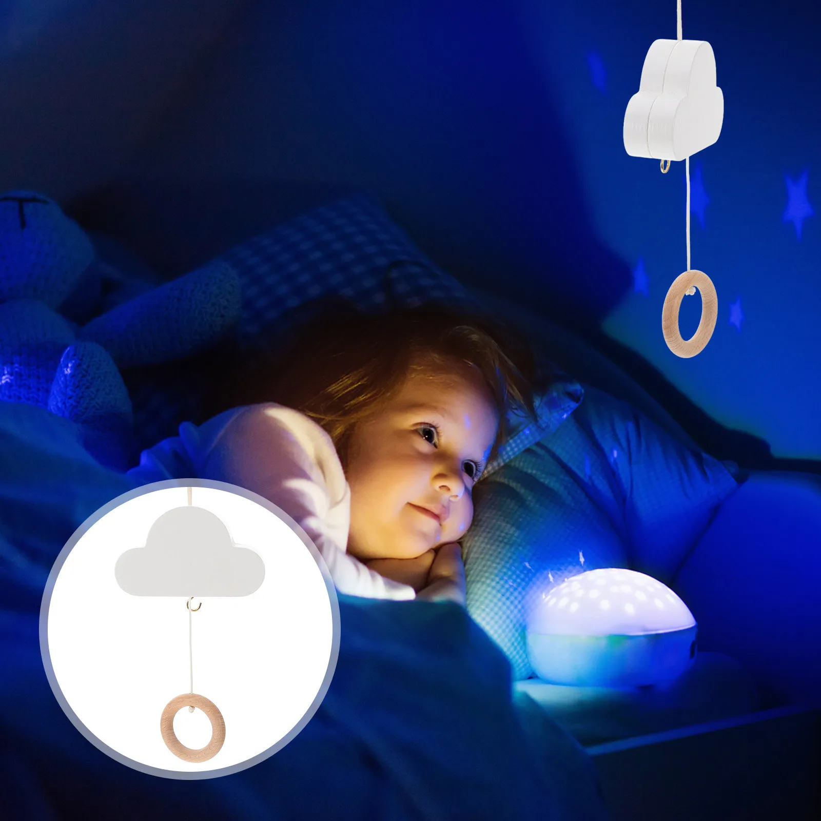 

Мобиль для детской кроватки с колокольчиком, ручной работы, подвесной мобиль для новорожденных, успокаивающий декор в богемном стиле, регулируемый, для детской комнаты