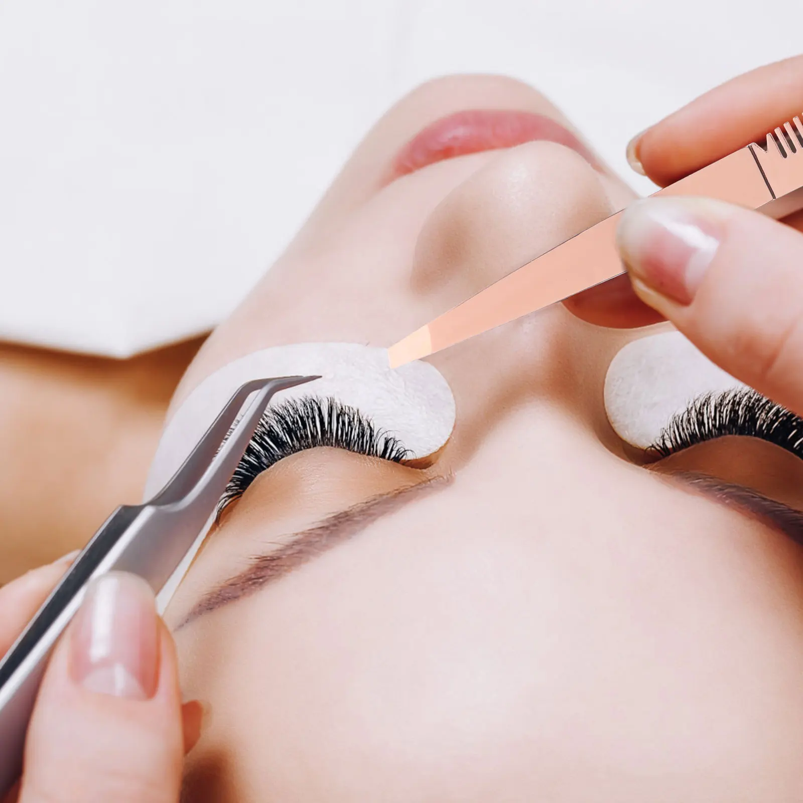 2Pcs Stainless Steel Eyebrow Tweezers Small Lightweight for Women Men Eyebrow Shaping Facial Hair Removal Eyelash Tweezers