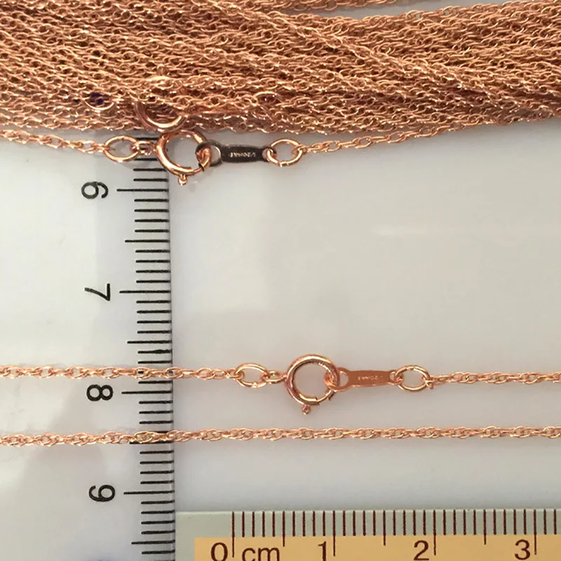 1mm 14K Rose Gold Filled Rope Chain w/Spring Clasp, Rose Gold Filled Rope Necklace Chain, Rope Chain, Finished Necklace