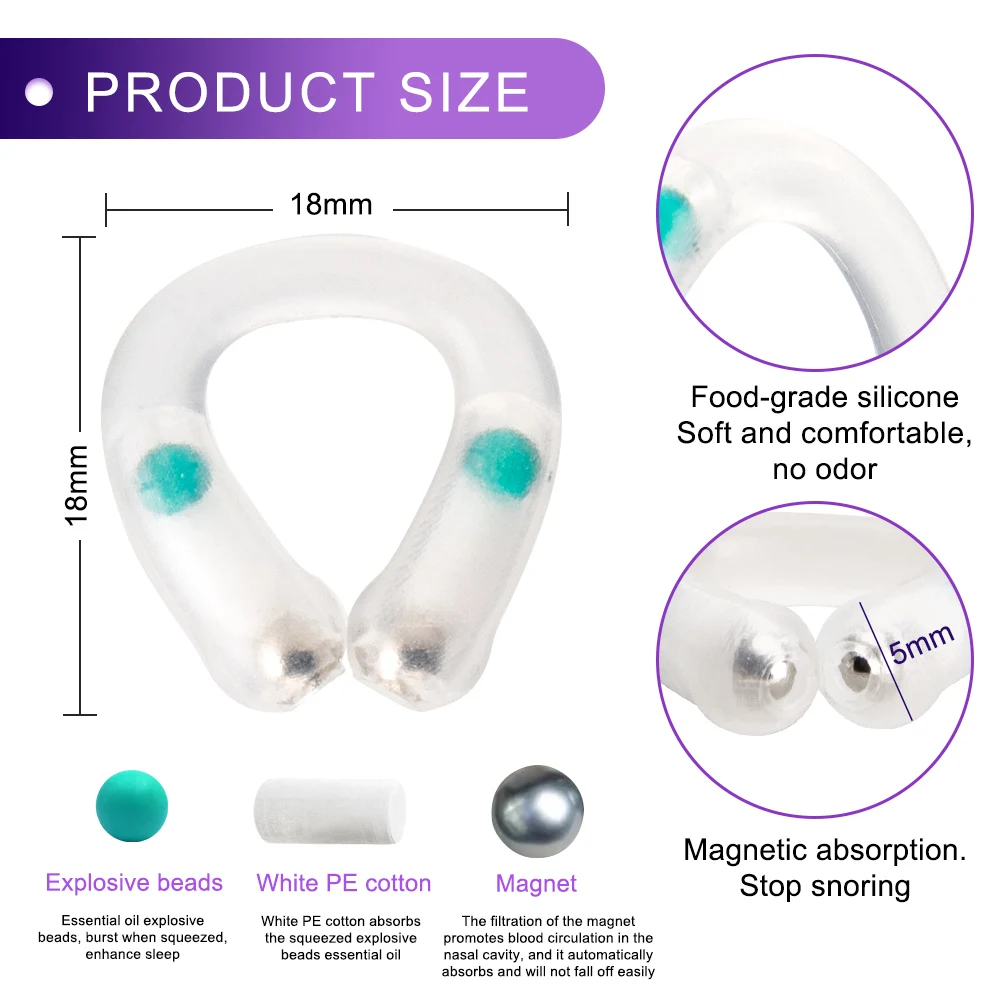 Anti Snoring Device Nose Clips Nasal Breathing Dilators Explosion Bead Snore Stopper Increase Sports Air Intake Improve Sleeping