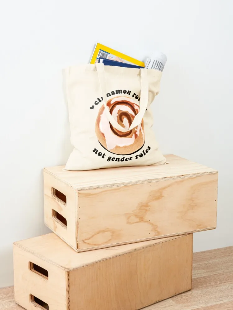 لفات القرفة، وليس أدوار الجنس! حمل حقيبة كيس صب فام أكياس عربة التسوق قماش حمل حقيبة المتسوق النسائية