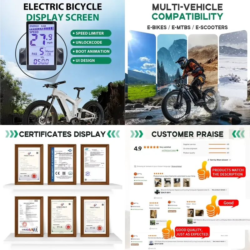 Bicycle Speedometer Cadence Sensor Bike Computer Heart Rate Smart Electronic Outdoor Cycling Odometer Rainproof