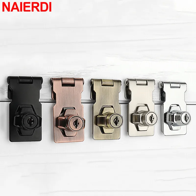 NAIERDI Zinc Alloy Punch-free With Lock 2.5-4 inch Drawer Locks Letter Box Locker Cabinet Lock Office Security Combination Lock