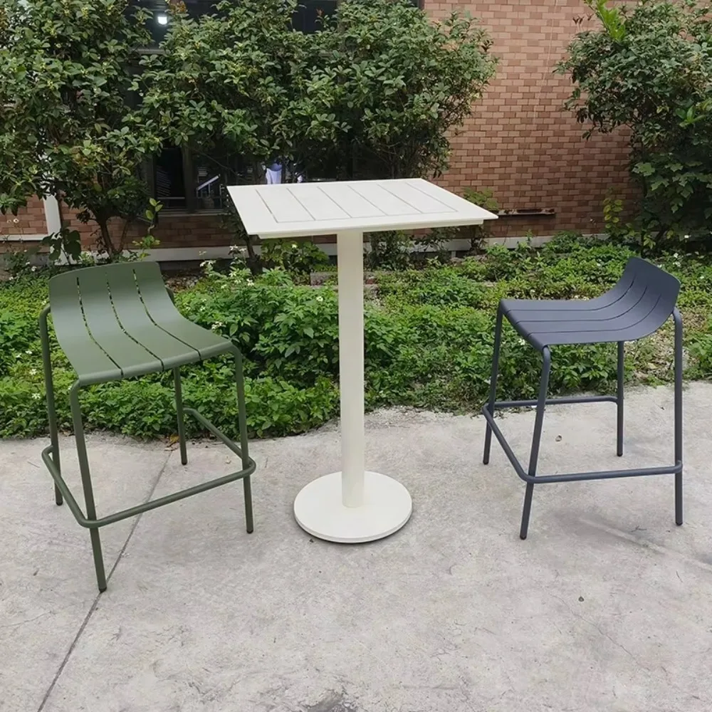 Meubles d'extérieur en aluminium personnalisables, Design italien, couleur, pour jardin, Patio, café, Tables à manger, chaises pour cuisine, parc, café