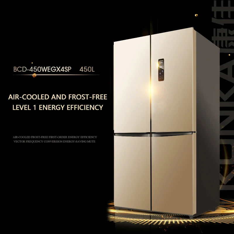 

Side-by-side Refrigerator Touch Screen Black Stainless Steel 4 Door French Door Refrigerator