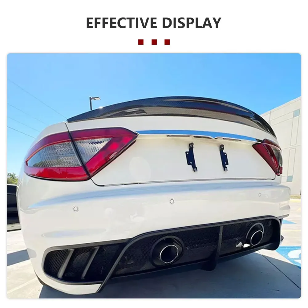 Rear Trunk Spoiler Lip Wing for Maserati GT GranTurismo Convertible 2 Door 2012-2014 Carbon Fiber Rear Trunk Spoiler Black FRP