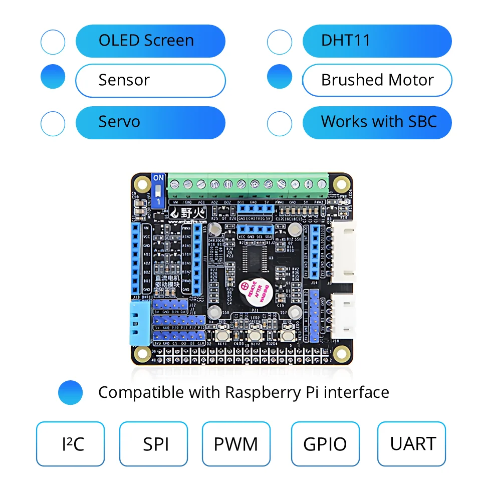 Multifunction Expansion Board GPIO I2C  Sensor board  to Connect Sensors and Motors Compatible with Raspberry Pi Interface