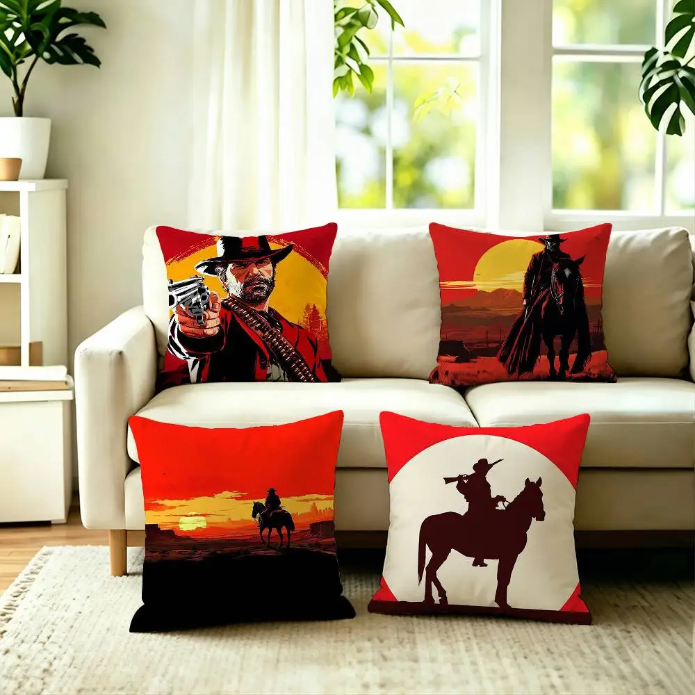 

The Hot Game Red Dead Pillow Case Square Double-Sided Sofa Cushion Cover Bedroom Bedside Pillow