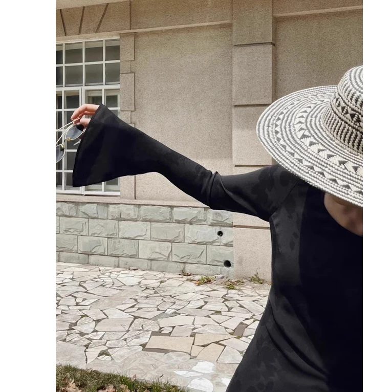 Sexy Lure Some Long Sve Silk Dr Aosphere Fi Tail Women's God Big Trumpet Sve Satin Slim Fit Dr