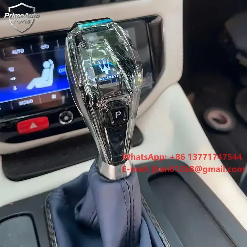 Transparent Crystal Car Gear Shift Knob Lever Replacement Led Light for GTS Ghibli Lavante Interior Accessories