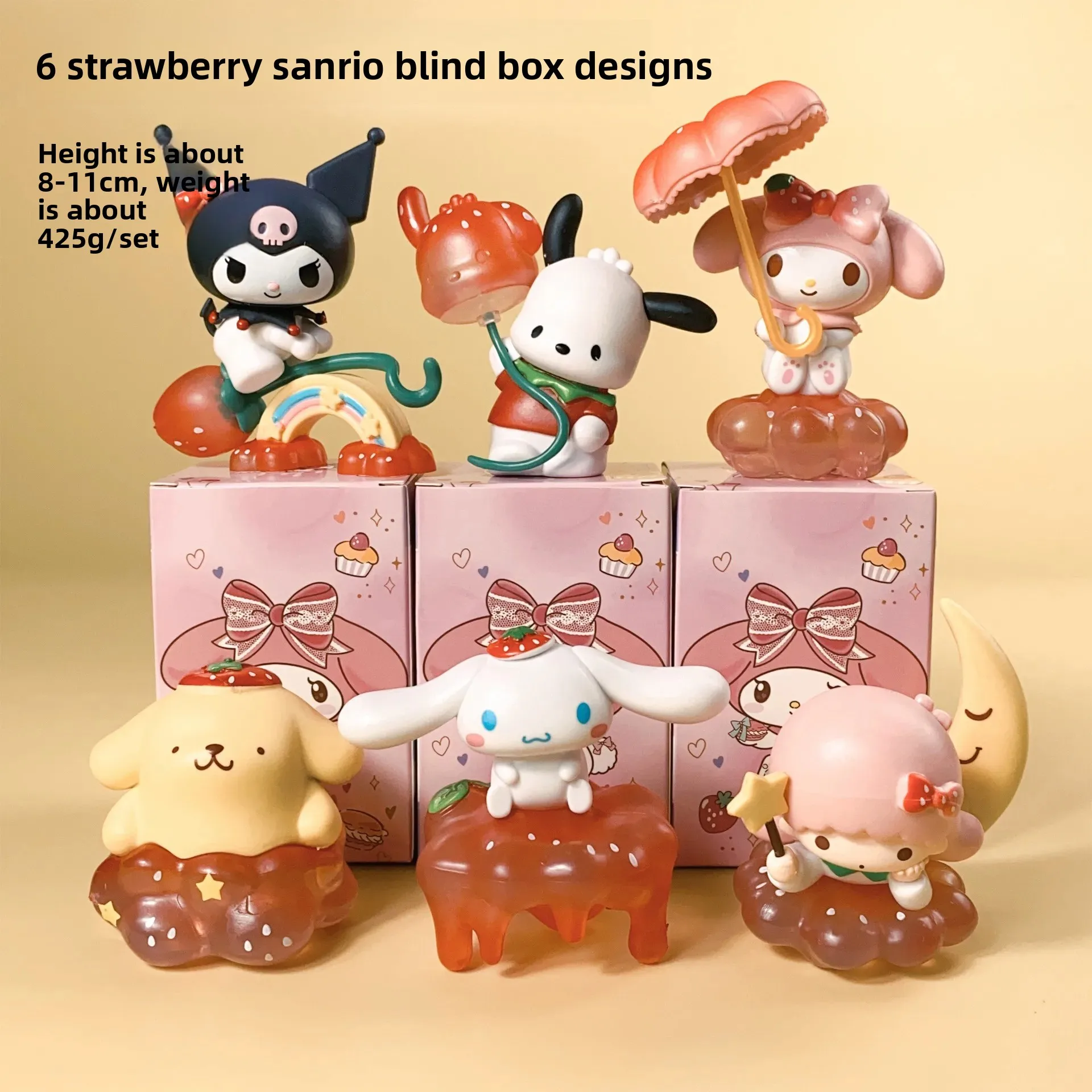 1:1 hoge kwaliteit replica Sanrio nachtkleding Sweetheart Melody Kuromi Blind Box schattig handgemaakt meisje cadeau decoratie desktop ornament