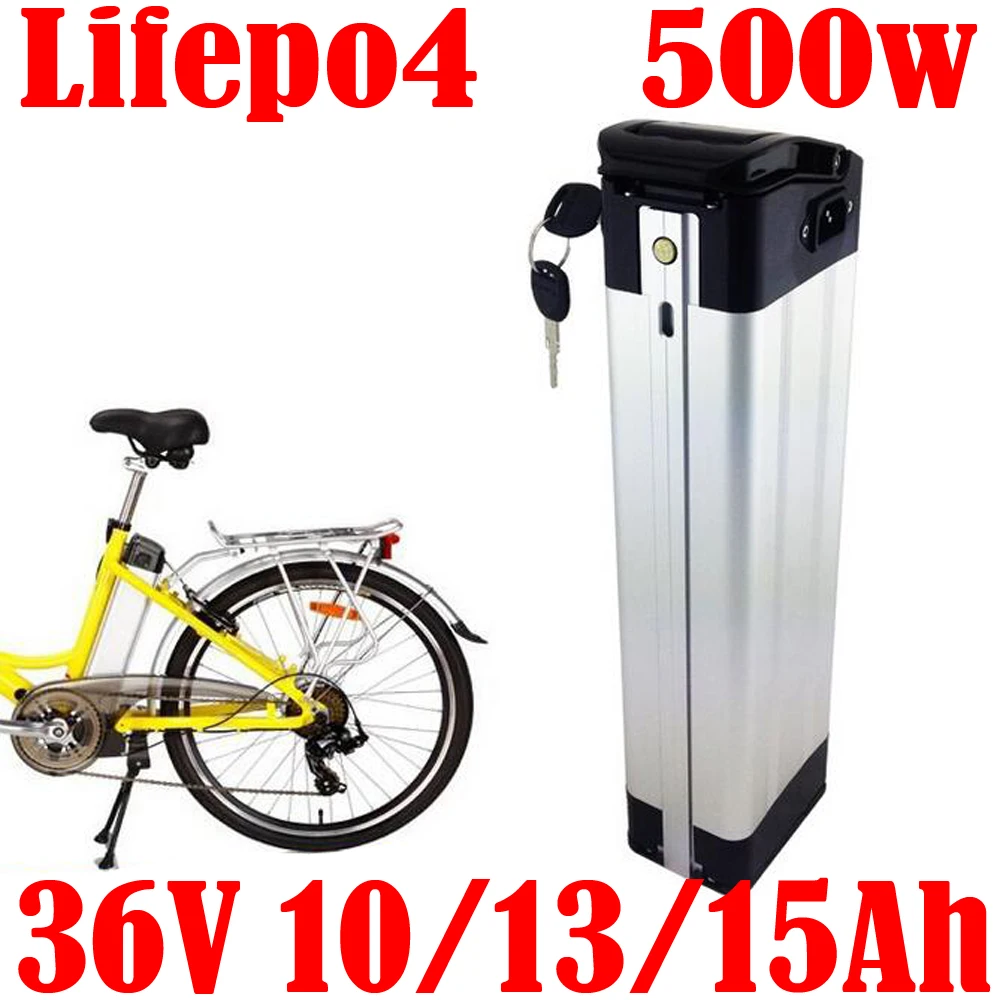 

36V 15AH Silver Fish Lithium eBike Baterie Akku 500W 36V 10AH 13AH 15AH Lifepo4 Li ion Electric Bike Bicycle Battery Pack