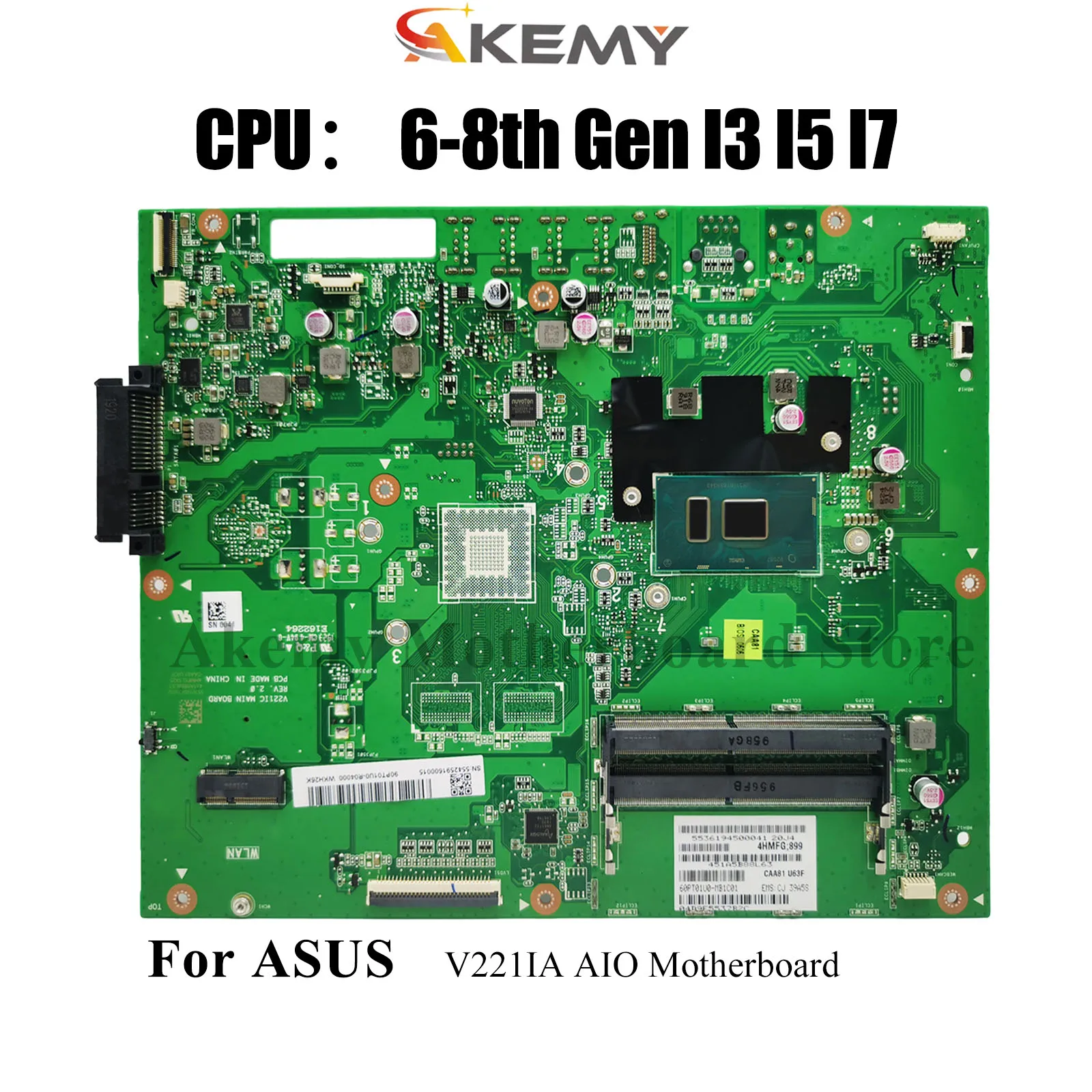 

V221IA Motherboard For ASUS Vivo AiO V221ID V221I V221IA V221IC Mainboard With I3 I5 I7 CPU 100% tests OK fast shipping stk