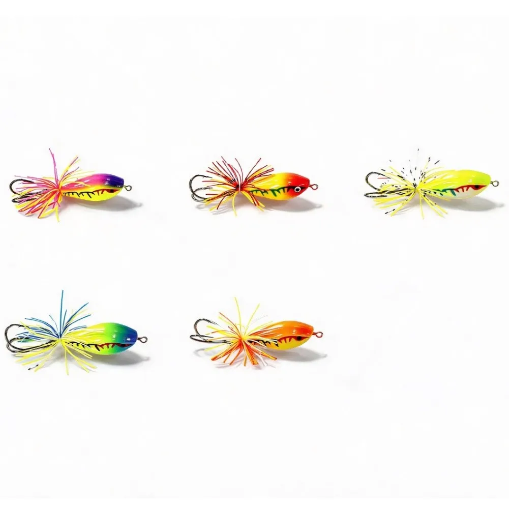 Fishing Lure Bass Fishing Bait Lemon Yellow Frog Fishing Lure ABS Material Construction Built-in Sound Rattles