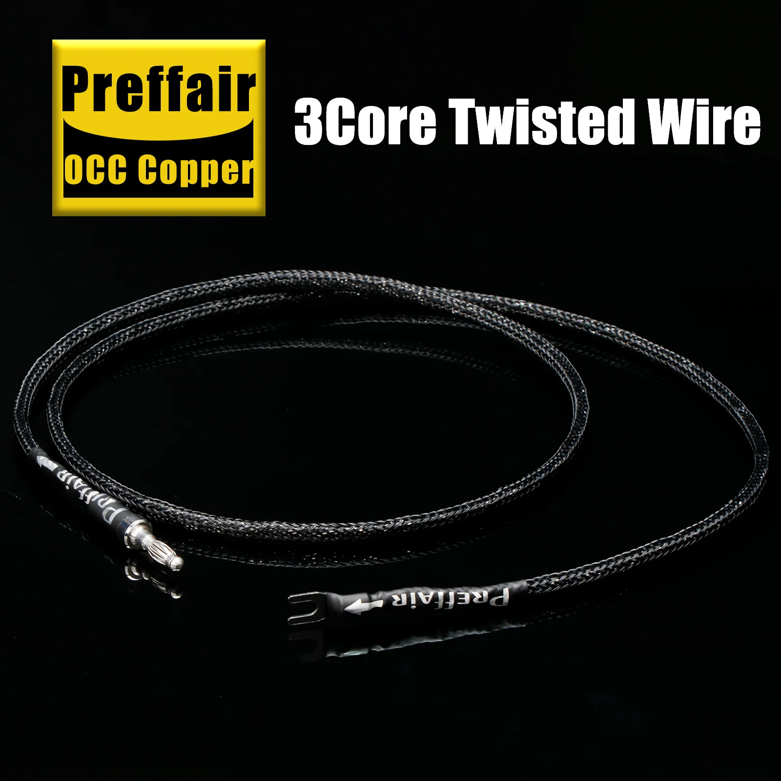 3AG Hifi Phono Turntable Cable OCC Silver Plated with Ground Wire Rhodium Plated Banana Spade Plug for LP Vinyl Tonearm Audio