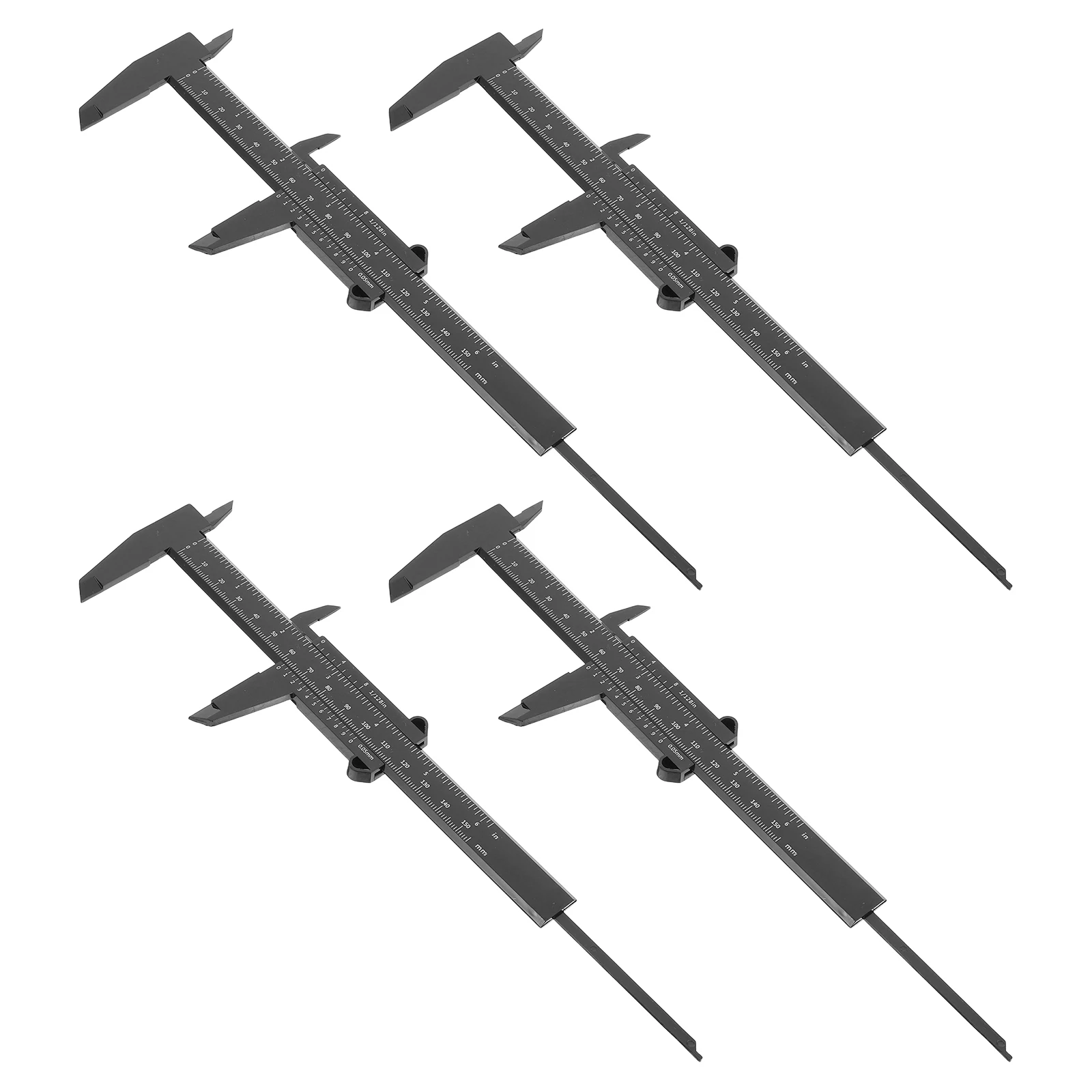 

4pcs 150Mm 6 Inch Plastic Caliper Precision Measuring Tool Easy To Read Scale Portable Metric Mini Adjustable Caliper