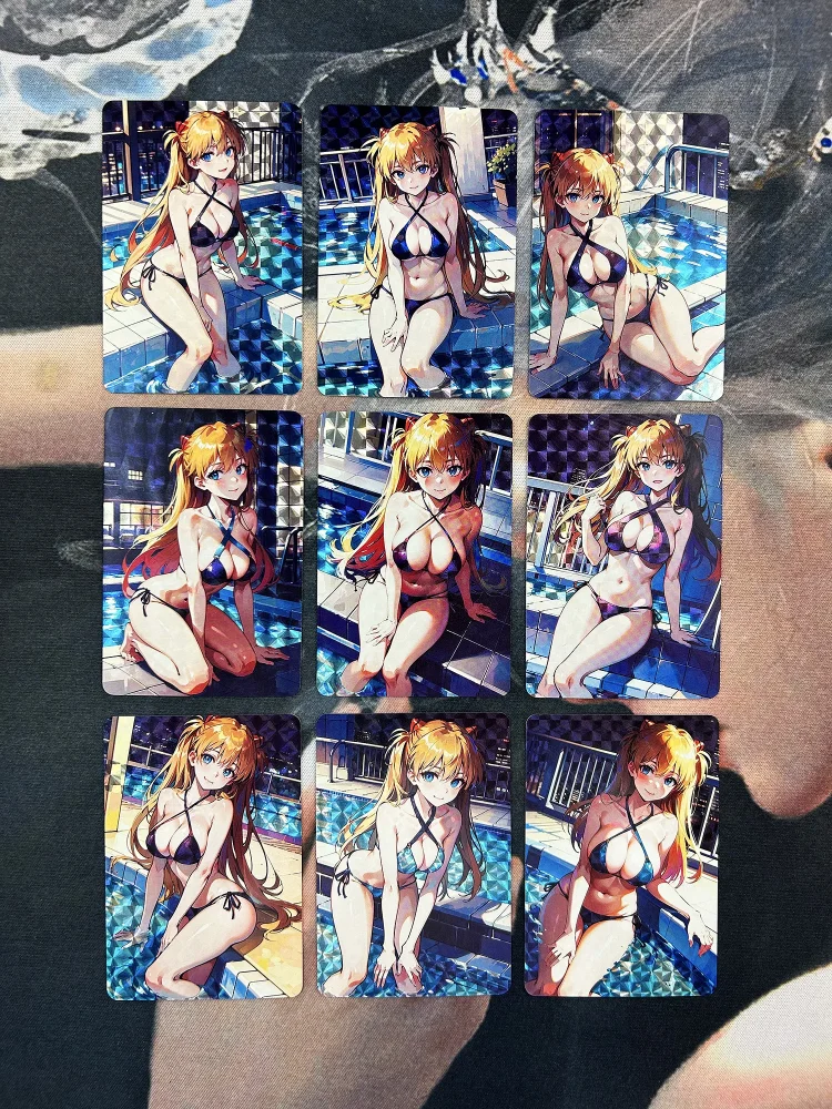 

EVA Asuka Langley Soryu Diy Self Control Collect Signature Trading Флэш-карта Аниме Мультфильм Оригинальная серия Подарок