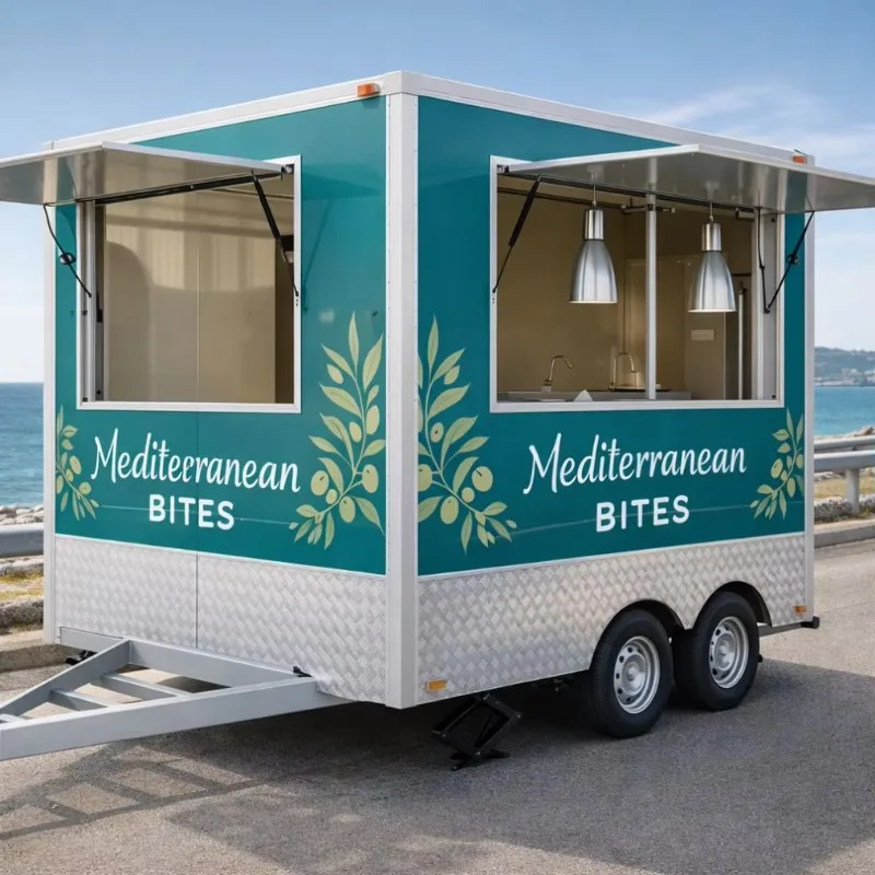 Artisan Sandwich Press Mobile Food Trailer Truck Fully Equipped Kitchen for Business District Lunch Customized