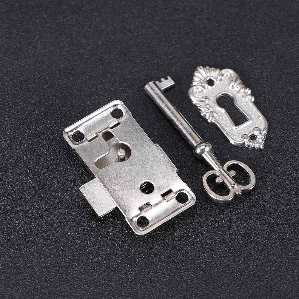 

4 Sets Retro Furniture Locks Metal Vintage Box Latches Decorative Cupboard Locks For Wooden Jewelry Cabinet Storage Boxes Home