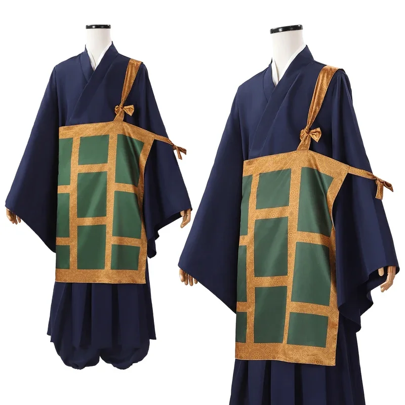 HOLOUN Jujutsu JJK Manga Anime Suguru Geto Cosplay Costume Wig Dark Blue Kimono Top Skirt Pants Cassock Rose Net Halloween Gift