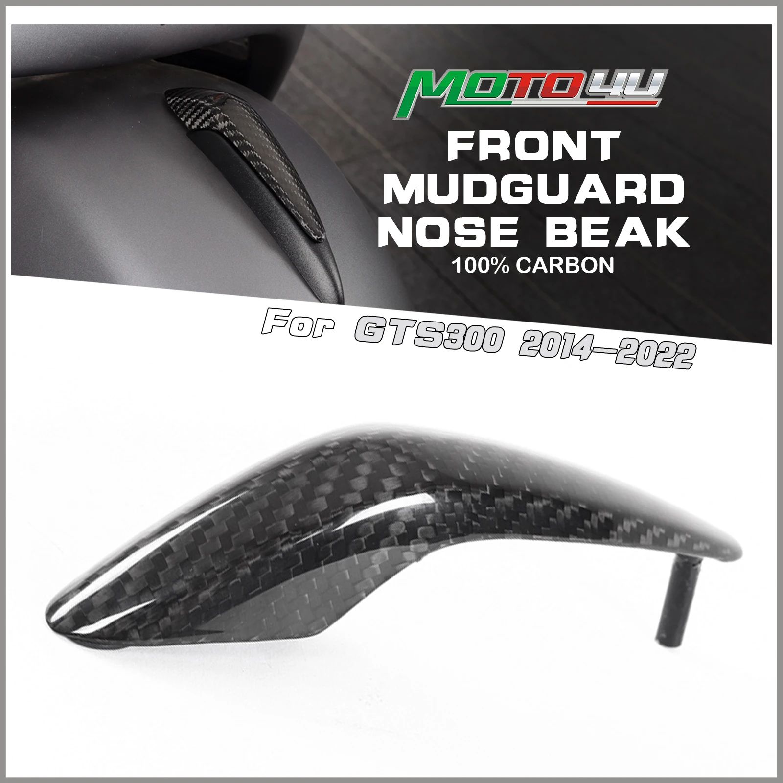1PC Carbon Front Mudguard Nose Beak Fender Decoration Scooter For GTS GTV250 300 GTS300