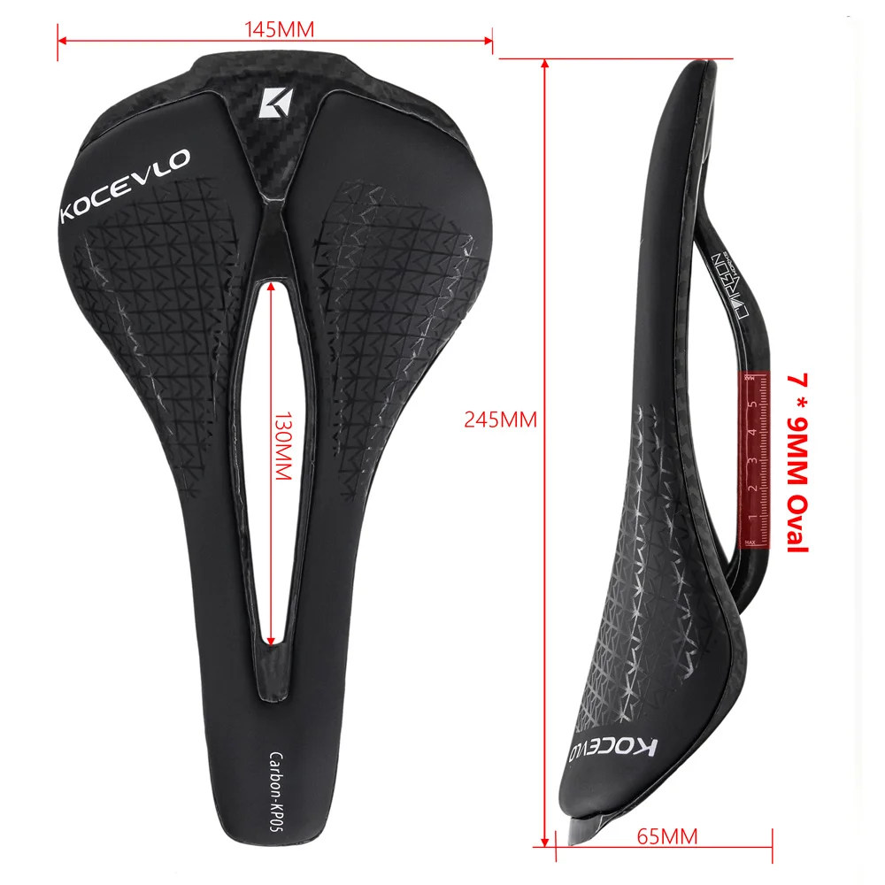 KOCEVLO KP05 Bike Saddle Ultralight Full Carbon Racing Seating Saddles 125g M5 MTB Road Bicycle Seat Cushion