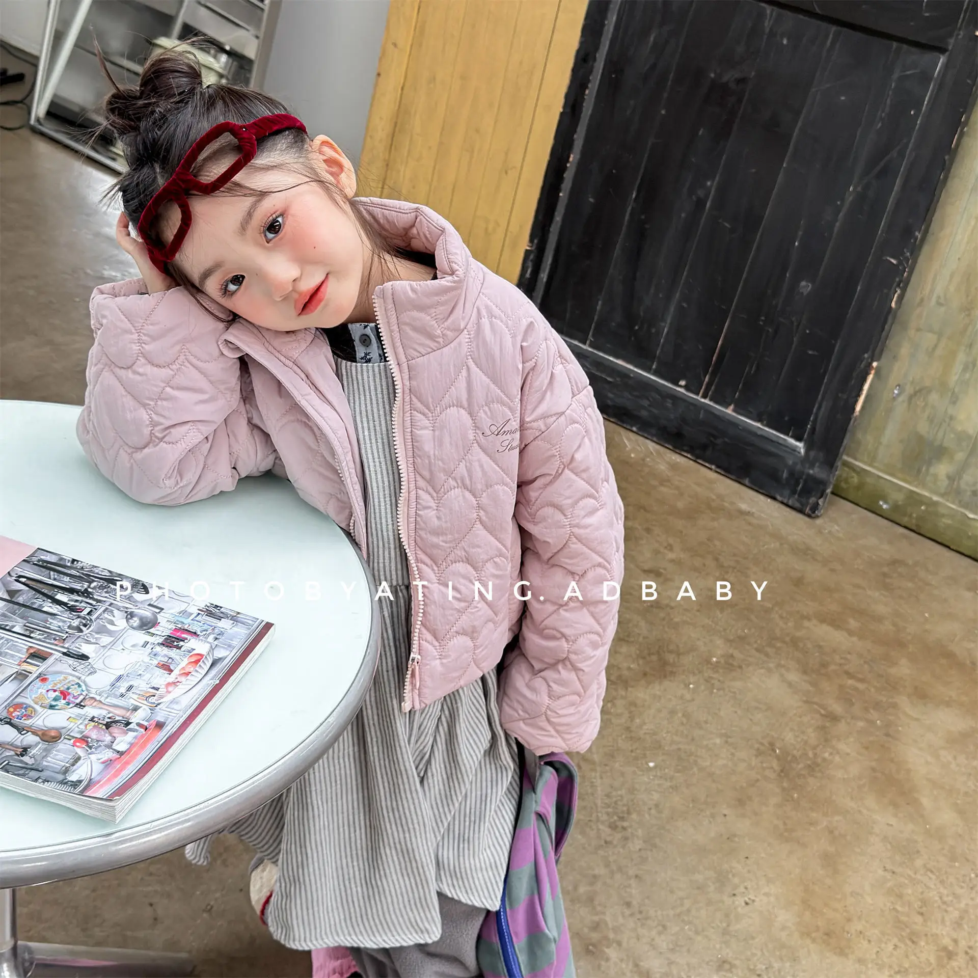 Children Girls Winter Parka Cotton Quilted Infant Babys Girls Outerwear Coat Velvet Padded Zipper Warm Toddler Kids Girls Jacket