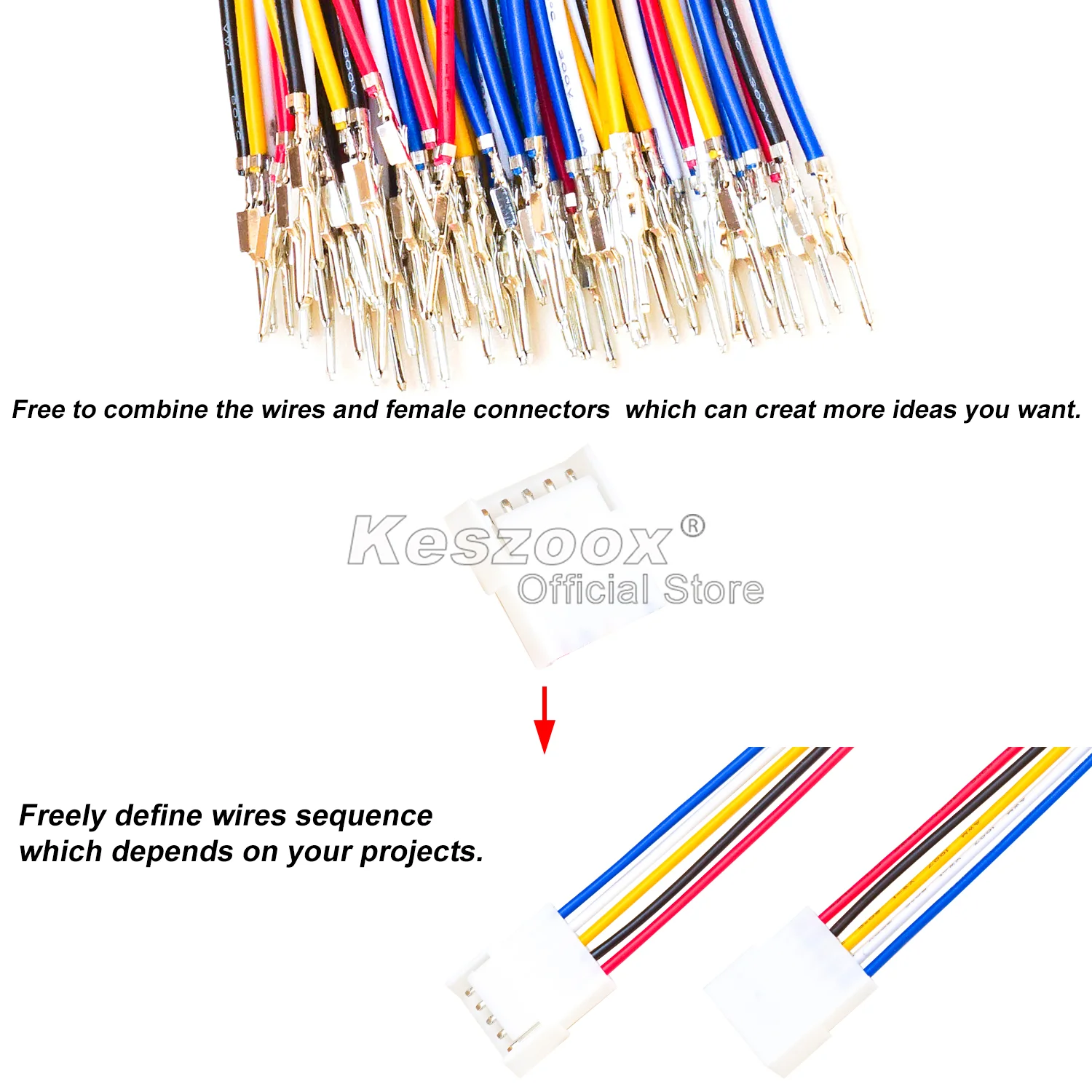 Tcenofoxy JST 3.96mm VHR VH 3.96 2-6P Male Female Connectors Housing with 20AWG Pre-crimped Cable Molex Connector Kit