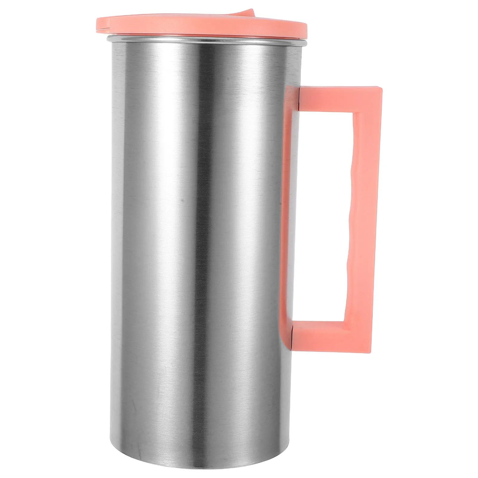 1Pcs Stainless Steel Cold Water Pitcher Large Opening Easy Fill Clean Leak Proof Lid Portable Handle for Pool Picnic Outdoor
