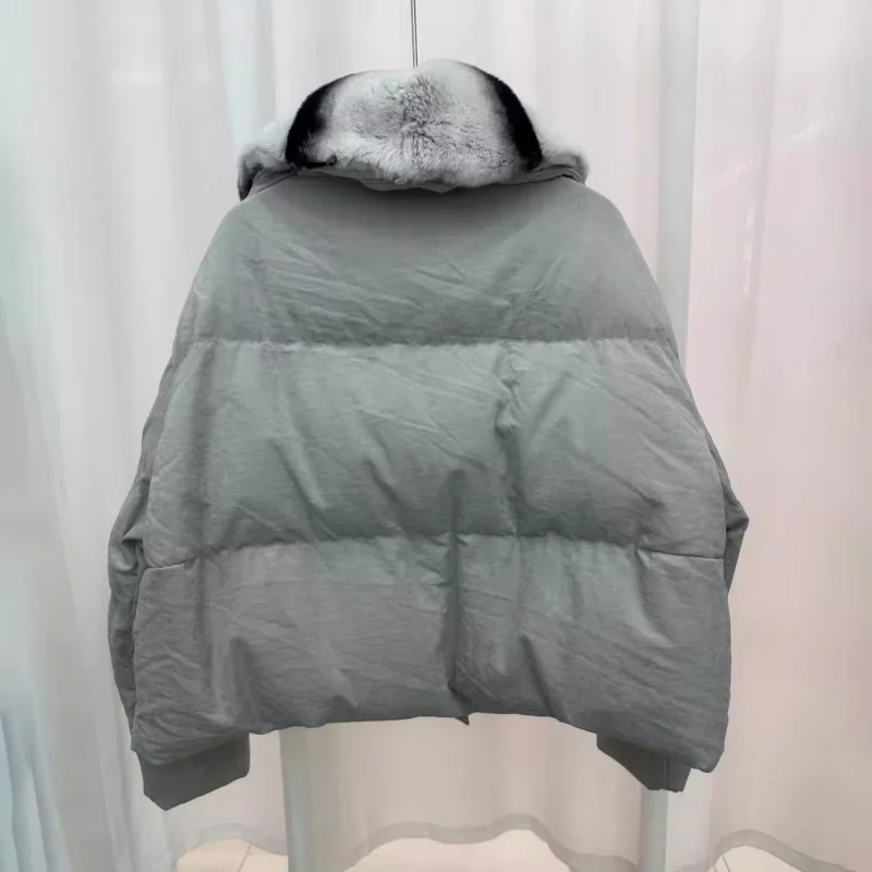 شتاء 2025 عالية الجودة المرأة الفراء طوق سميكة الدافئة أسفل معطف Y2K موضة عادية في الهواء الطلق أوزة أسفل سترة
