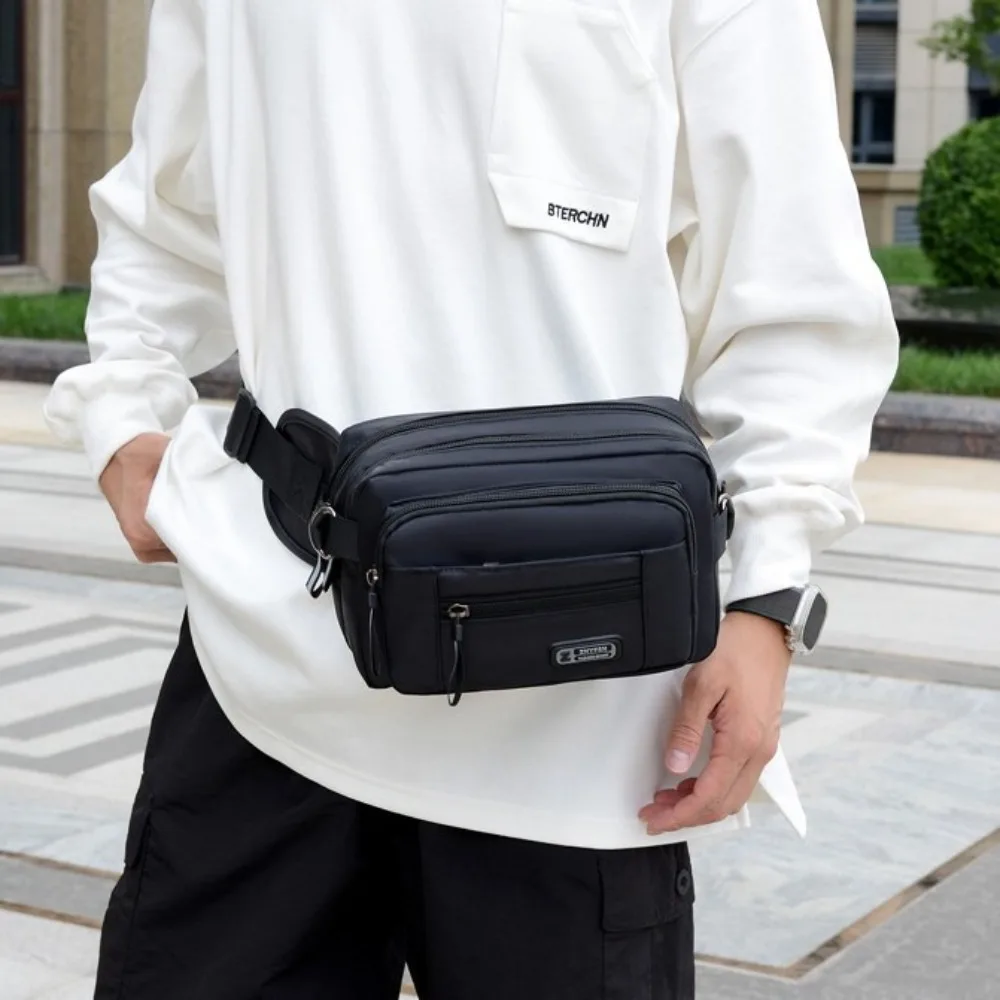 

Casual Multi Layer Waist Bag Zipper Adjustable Shoulder Strap Sport Chest Bag Coin Purse Large Capacity Shoulder Bag Travel
