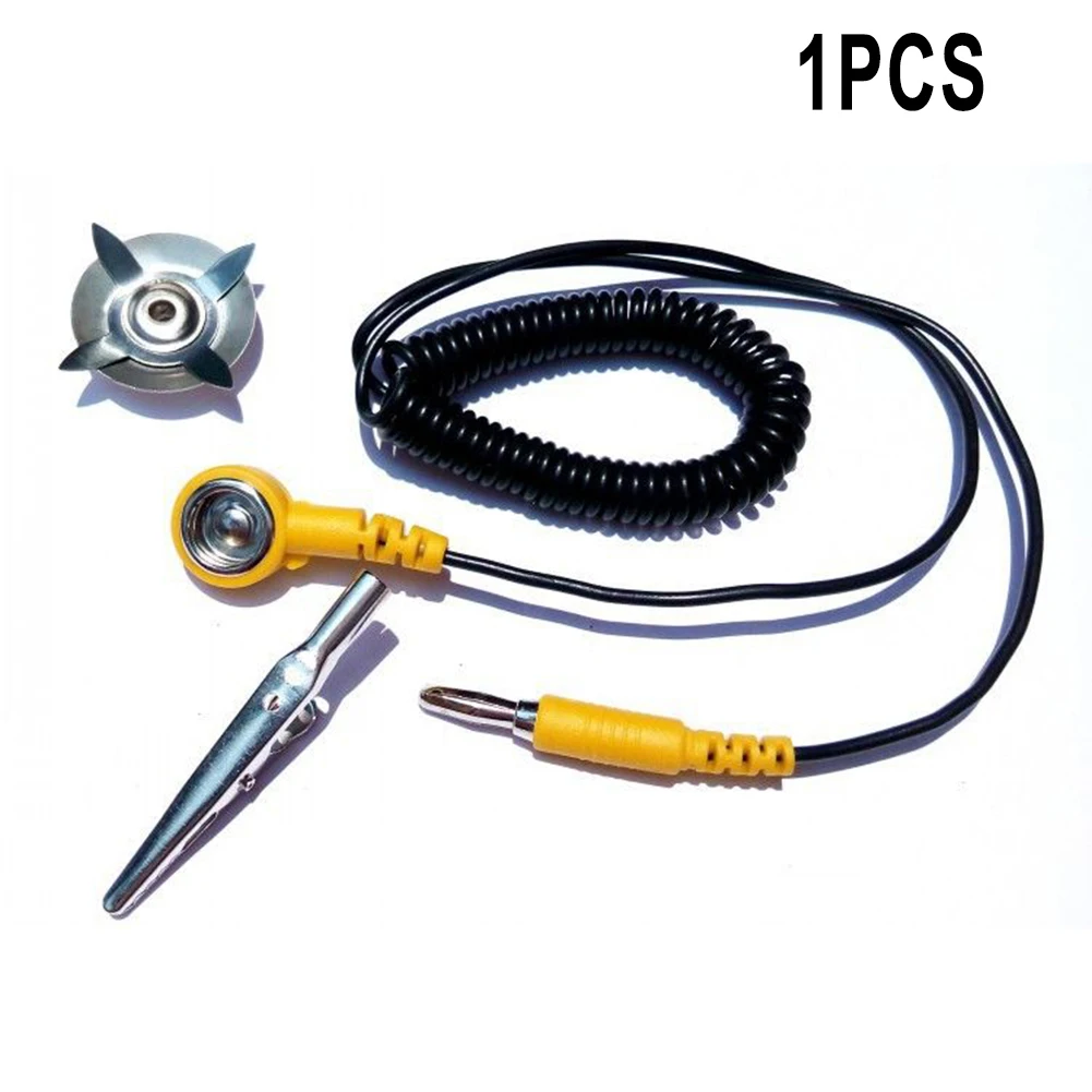 1 Set Anti-Static ESD Grounding Cable Coiled Cord Clip Claw PU Wire Anti-static Grounding Wire Electrical Equipment